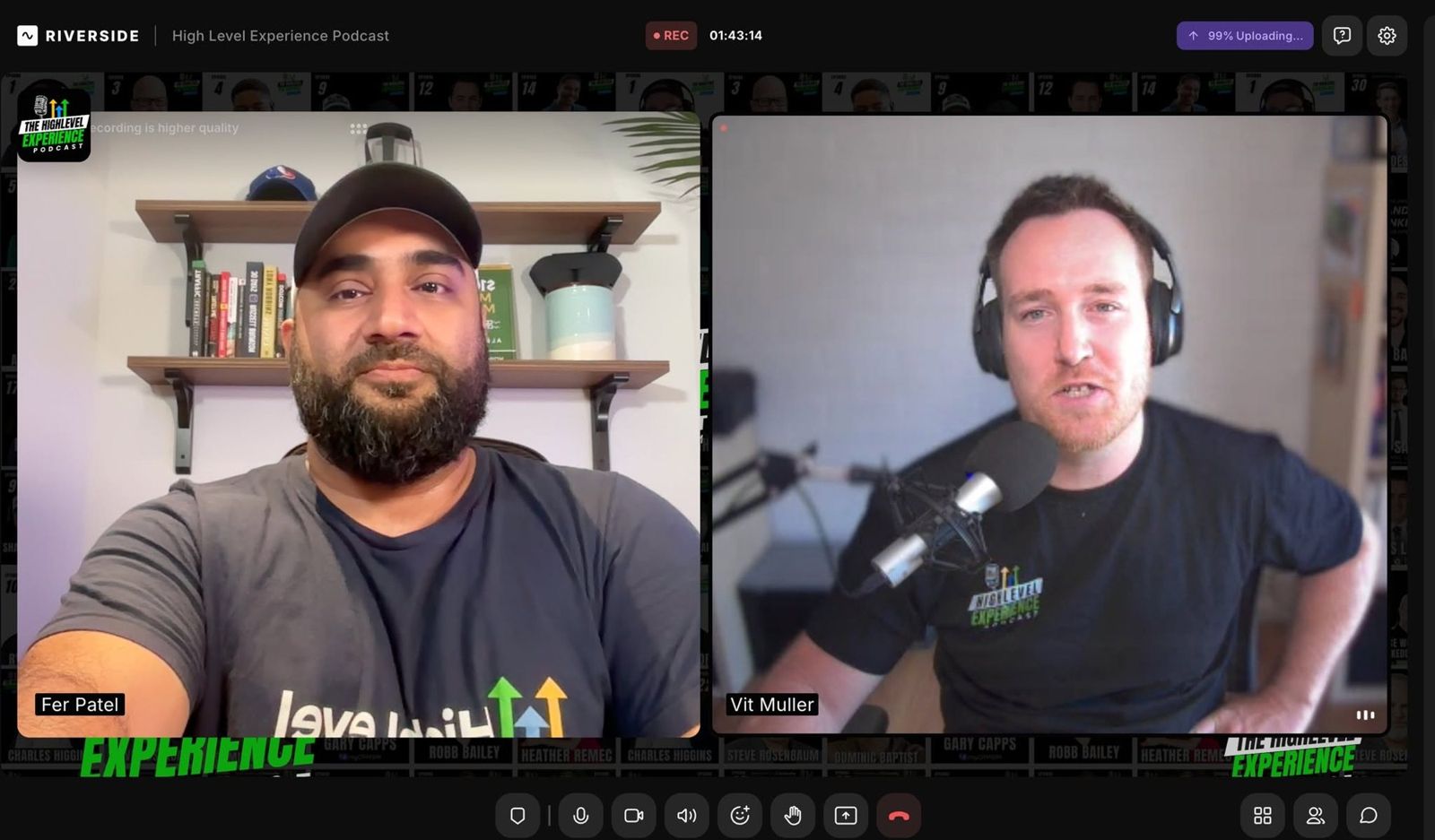 Fer Patel recording the HighLevel Experience Podcast with Vit Muller