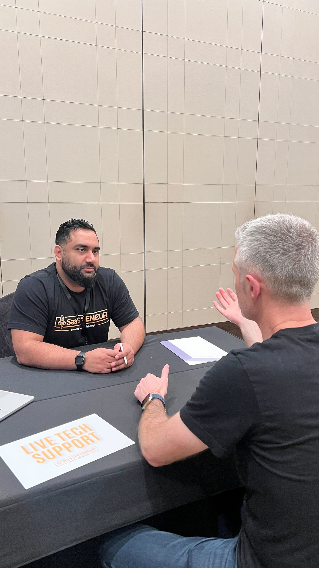 Fer Patel with Shaun Clark, CEO of HighLevel, at SaaSPRENEUR Dubai